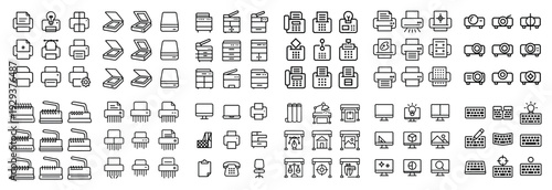 Printer and copier icons showing office devices