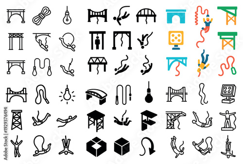 Adventure icons showing bridges and rope activities