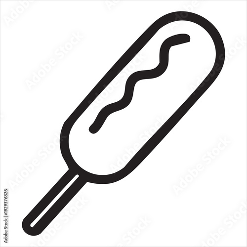  Minimalist corn dog street food vector icon Adobe Illustrator Artwork
