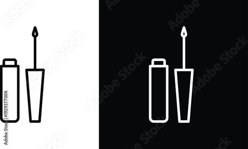 Eyeliner icon pack in black and white colors
