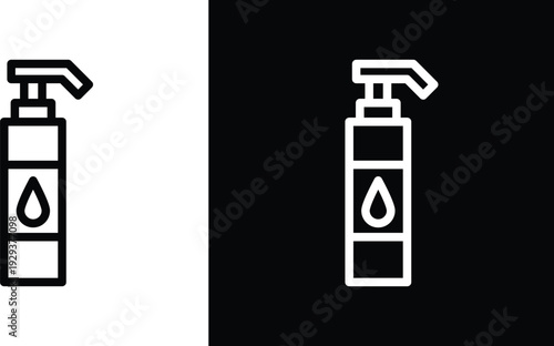 Face cleanser icon pack in black and white colors