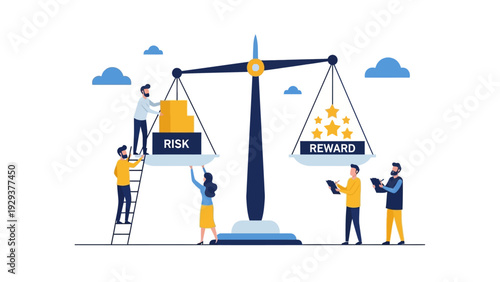 Balancing risk and reward a visual metaphor for strategic decision-making and the pursuit of success