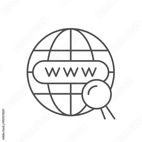 Browser search line outline icon