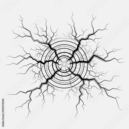 Black and white tree stump illustration.