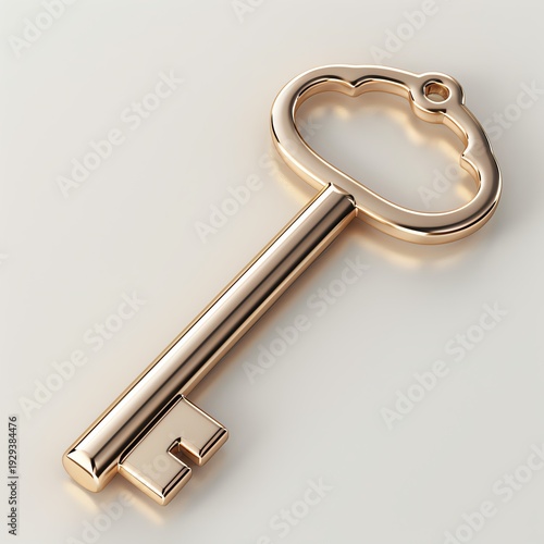 Wallpaper Mural Elegant metallic key with house shape embedded in the head of the key Torontodigital.ca