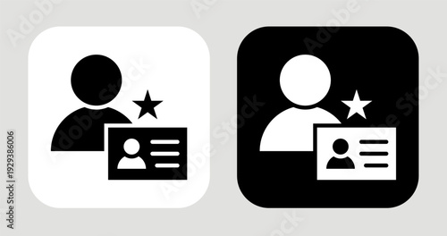 Personal Identity Icon In Black and White Glyph Style