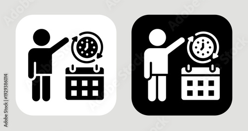 Routine Preference Icon In Black and White Glyph Style
