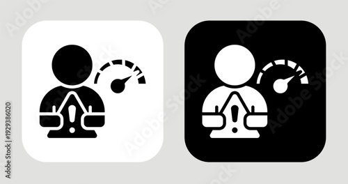 Risk Tolerance Icon In Black and White Glyph Style