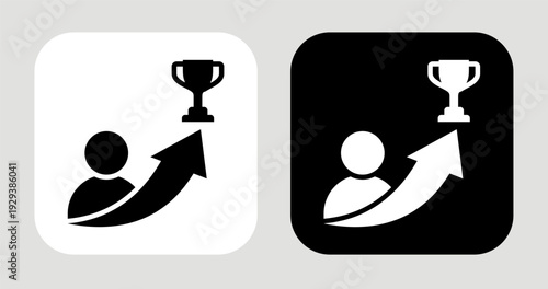 Achievement Focus Icon In Black and White Glyph Style