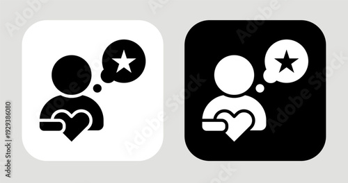 Emotional Driven Icon In Black and White Glyph Style