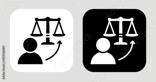 Lifestyle Balance Icon In Black and White Glyph Style