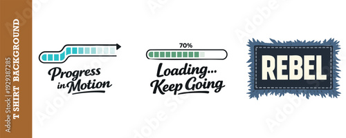 Motivational progress and loading bar design with rebel theme for inspiration and encouragement in projects and goals