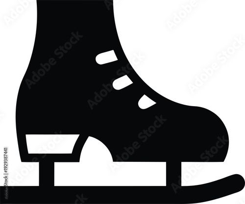 ice skate blade silhouette vector illustration on transparent background