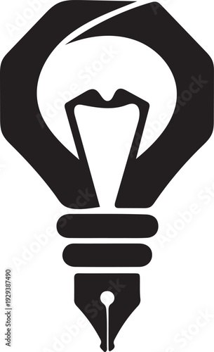A logo for Evolve Studio featuring a stylized lightbulb and pen nib on a transparent background