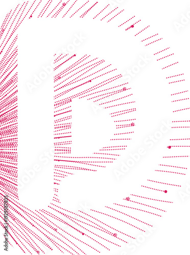 Abstract digital artwork featuring a face composed of pink lines