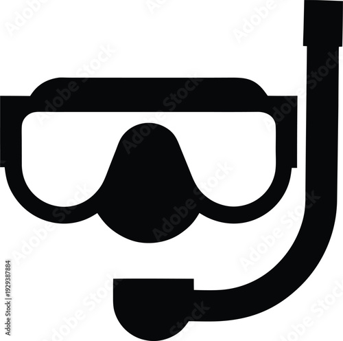 diving mask silhouette vector illustration on transparent background