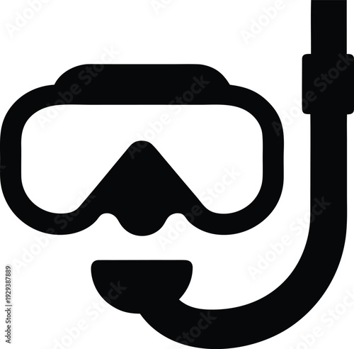 diving mask silhouette vector illustration on transparent background