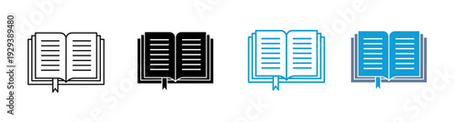 Book Multi Style Icon Set