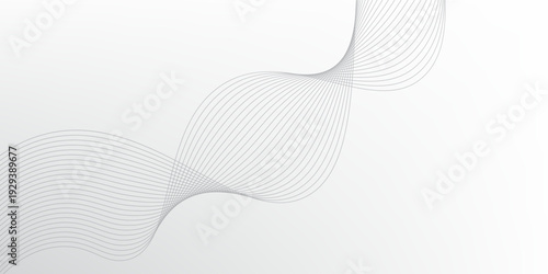 Abstract Black smooth wave on a white background. Dynamic sound wave. Design element. Vector illustration.