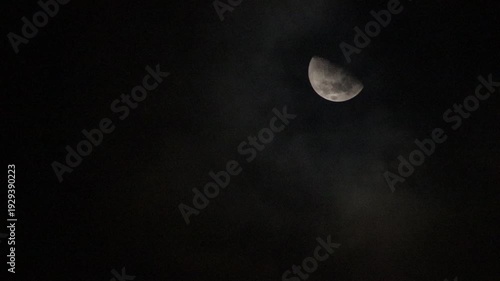 full moon and clouds in the night