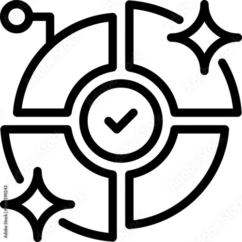 Checkmark Target Icon Design.