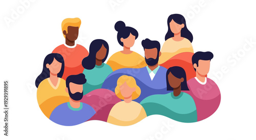 Diverse Global Community Illustration: Unity, Inclusion, and Social Connection