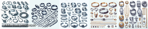 Vector set of metal accessories