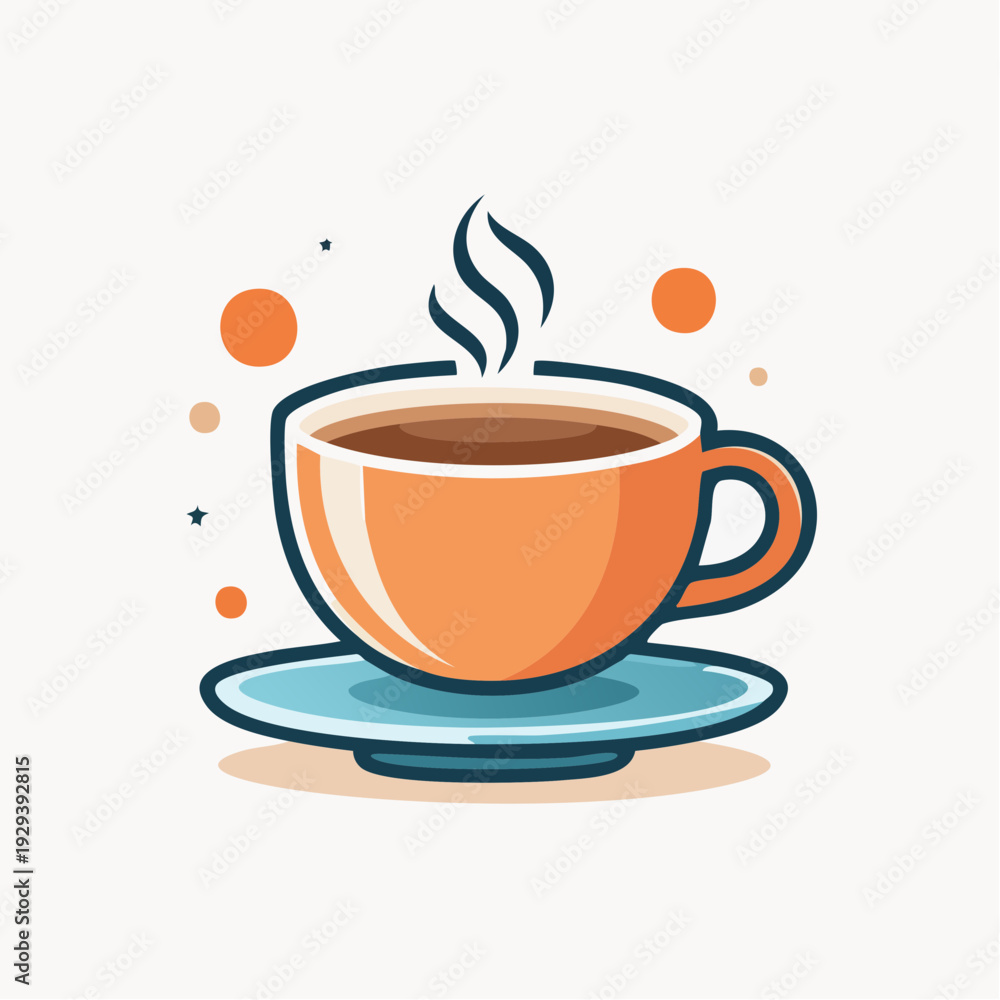 Obraz premium Steaming Hot Coffee Cup With Saucer A Warm Beverage Ready To Be Enjoyed