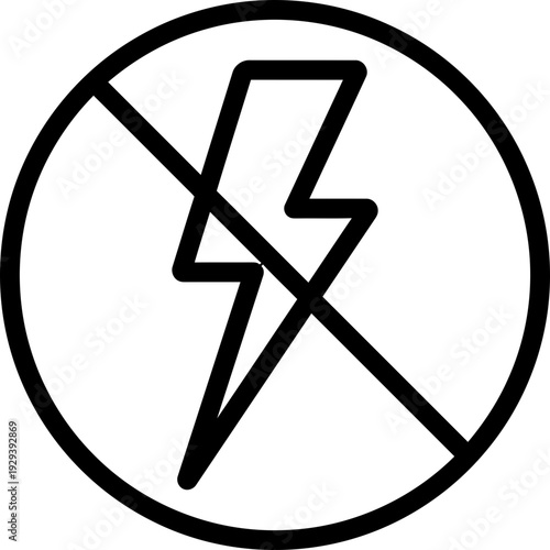 No Lightning Warning Sign Symbol.