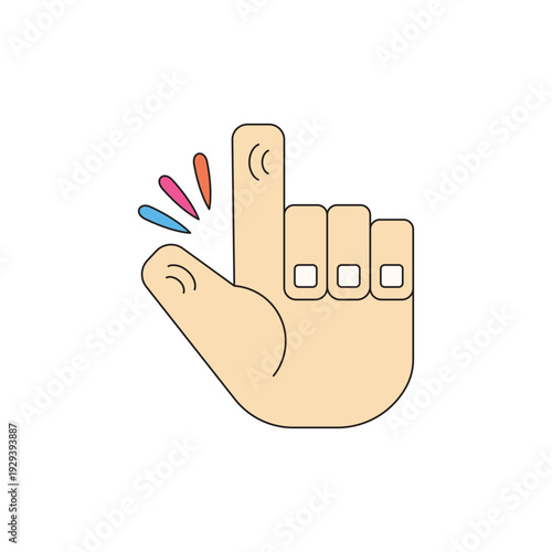 Illustration hand clicking unique design isolated abstract