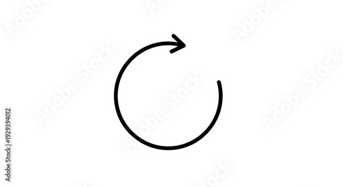 Black Circular Arrow Symbol Icon.