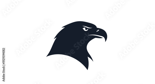 Black Eagle Head Silhouette Profile Illustration.