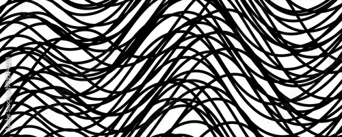  Thin line wavy abstract vector background. Curve wave seamless pattern. eps 10 modern