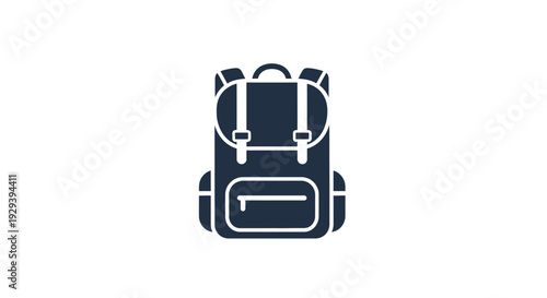 Black Backpack with White Outlines.