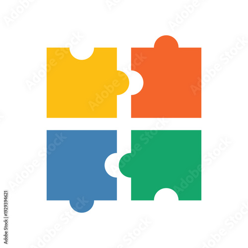 Illustration design puzzle retro color unique abstract isolated