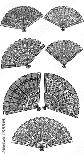 Vintage Lace Fans Collection: Elegant Handheld Accessories for Fashion and Decor
