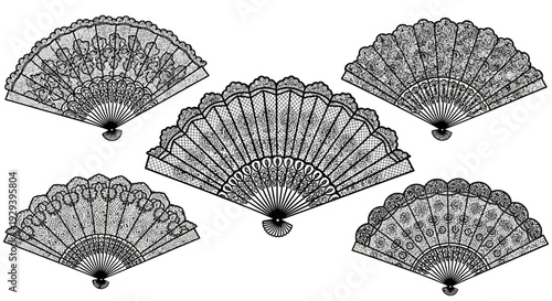 Vintage Lace Fans Collection: Elegant Handheld Accessories for Fashion and Events