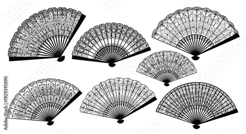 Vintage Lace Hand Fans Collection - Elegant Decorative Accessories