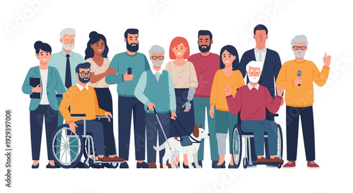 Diverse and Inclusive Community Group: People with Disabilities, Seniors, and Multigenerational Individuals