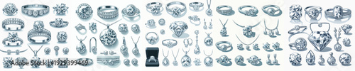 Vector set of diamond accessories
