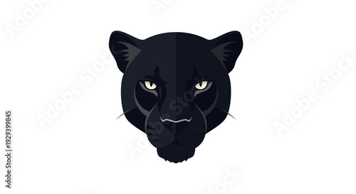 Black Panther Head Illustration Detailed Portrait.