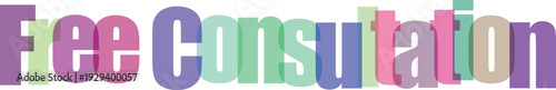 Colorful "Free Consultation" Text Banner for Marketing