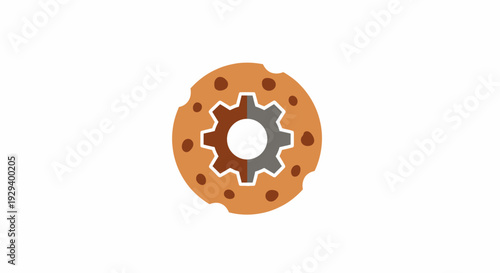 Brown gear with holes on circle.