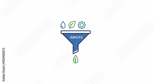 Blue Funnel with Inputs Text.