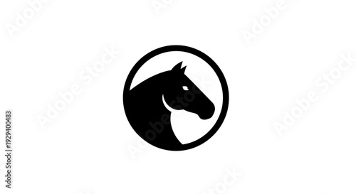 Black Horse Head Logo Design Element.
