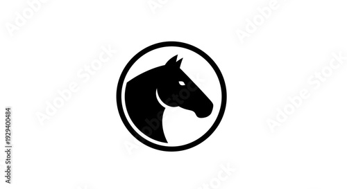 Black Horse Head Silhouette Logo Design.