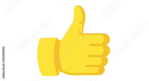 Yellow Hand Giving Thumbs Up Gesture.
