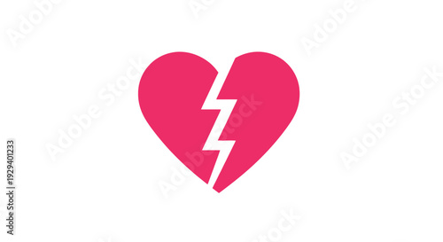 Broken Heart with Lightning Bolt Symbol.