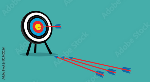 Target with Arrows Hitting the Bullseye.