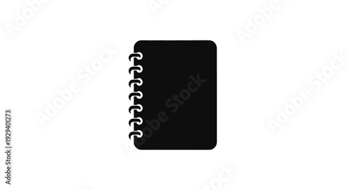 Black Spiral Bound Notebook Closeup View.